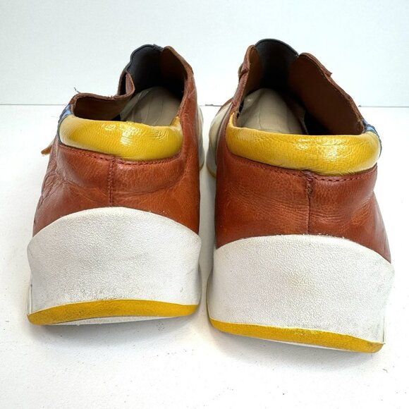 John Fluevog Kickback Moving Sneakers Shoes Mens Size 13 Orange Leather Casual - Picture 5 of 11